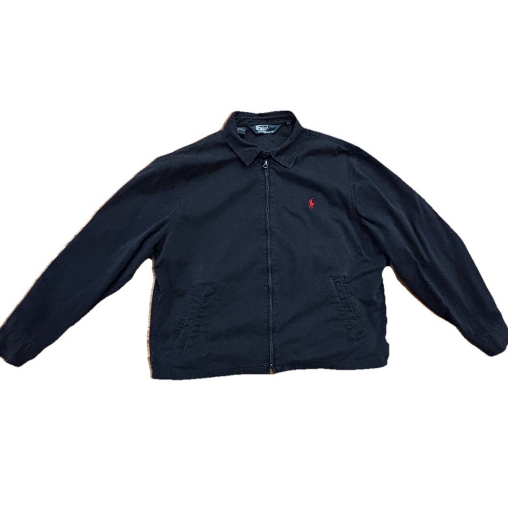 Vintage Polo Ralph Lauren Jacket Mens‎ XL Blue Harrington Canvas Full Zip 90s